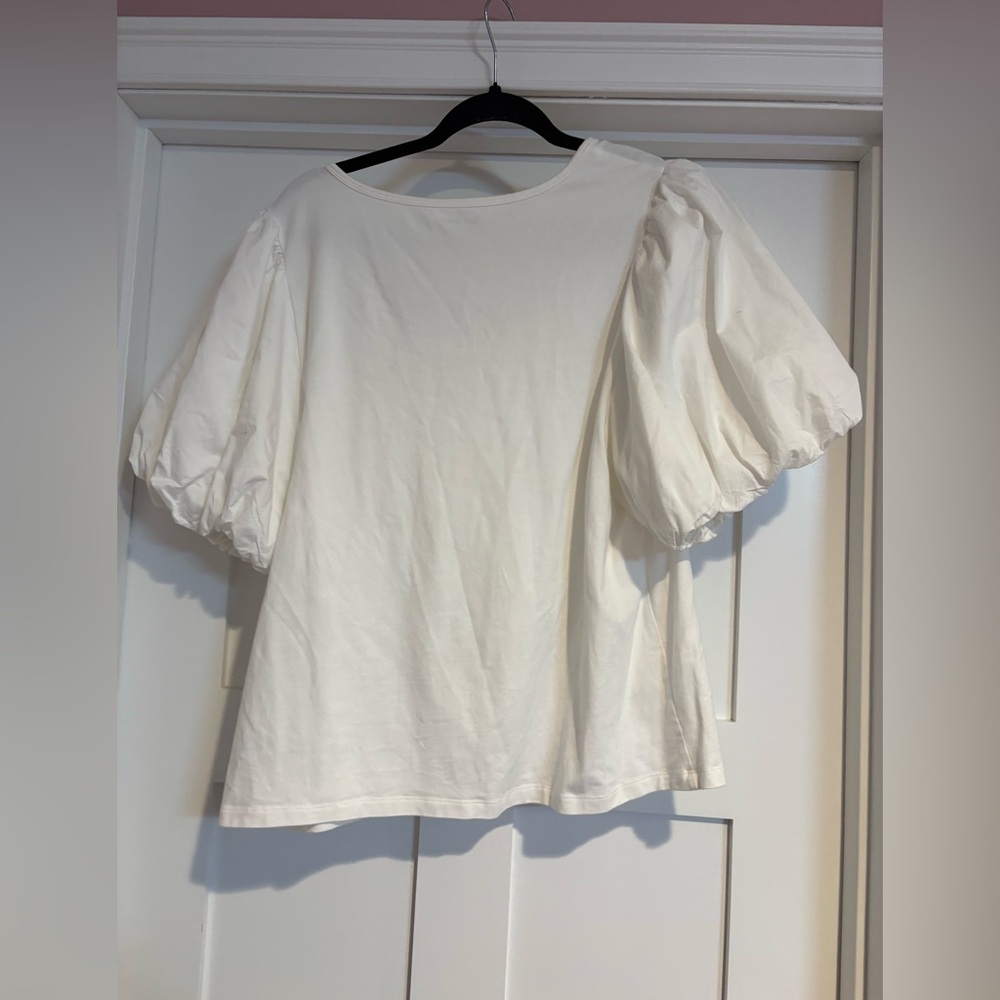 Old Navy White Puffed Sleeve Shirt